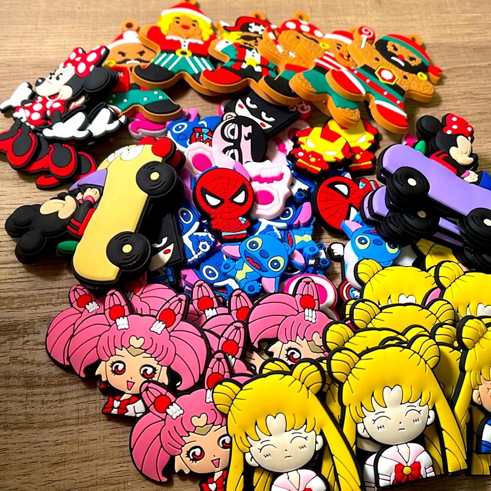 75 mixed piece Silicone flatback diy Characters.